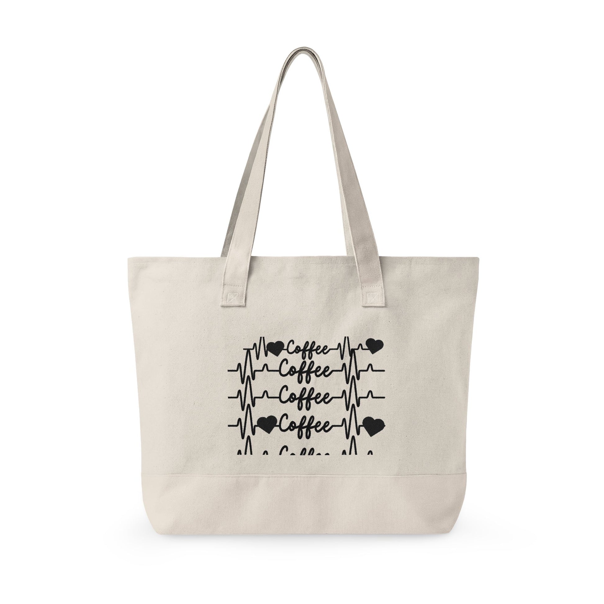 Zippered Canvas Tote Front Zip Pocket