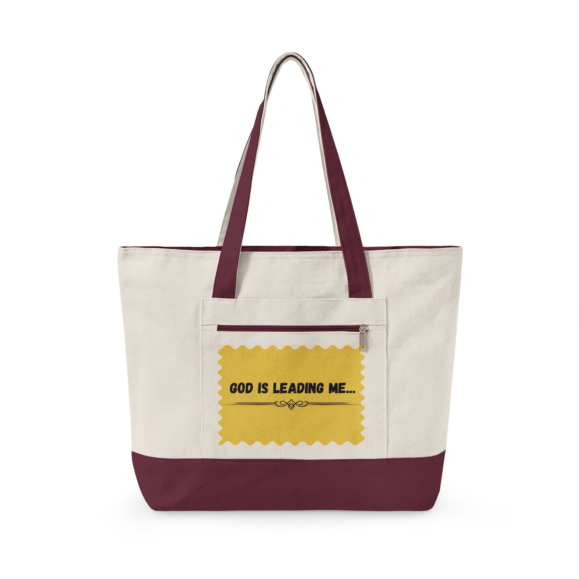 Zippered Canvas Tote Carry Shoulder Bag