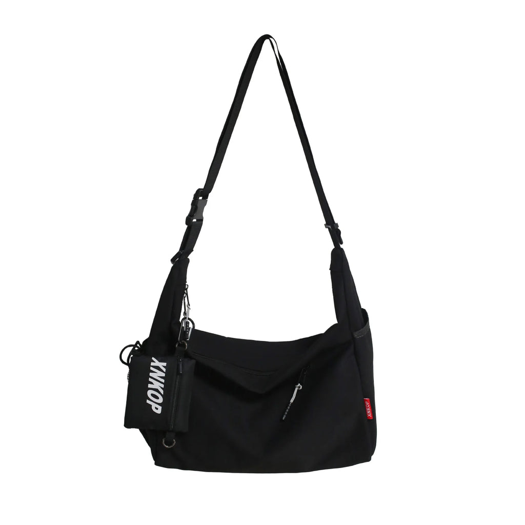 Waterproof nylon large-capacity single-shoulder bag, workwear-style couple bag, casual student cross-body backpack