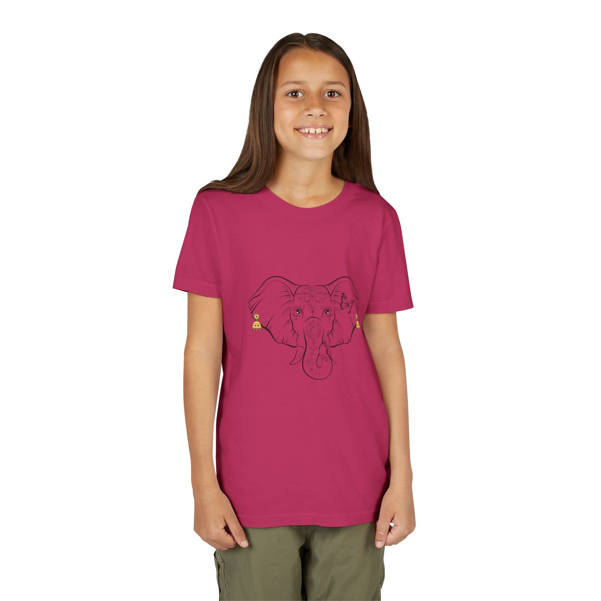 Youth Elephant Earrings Short Sleeve Shirt