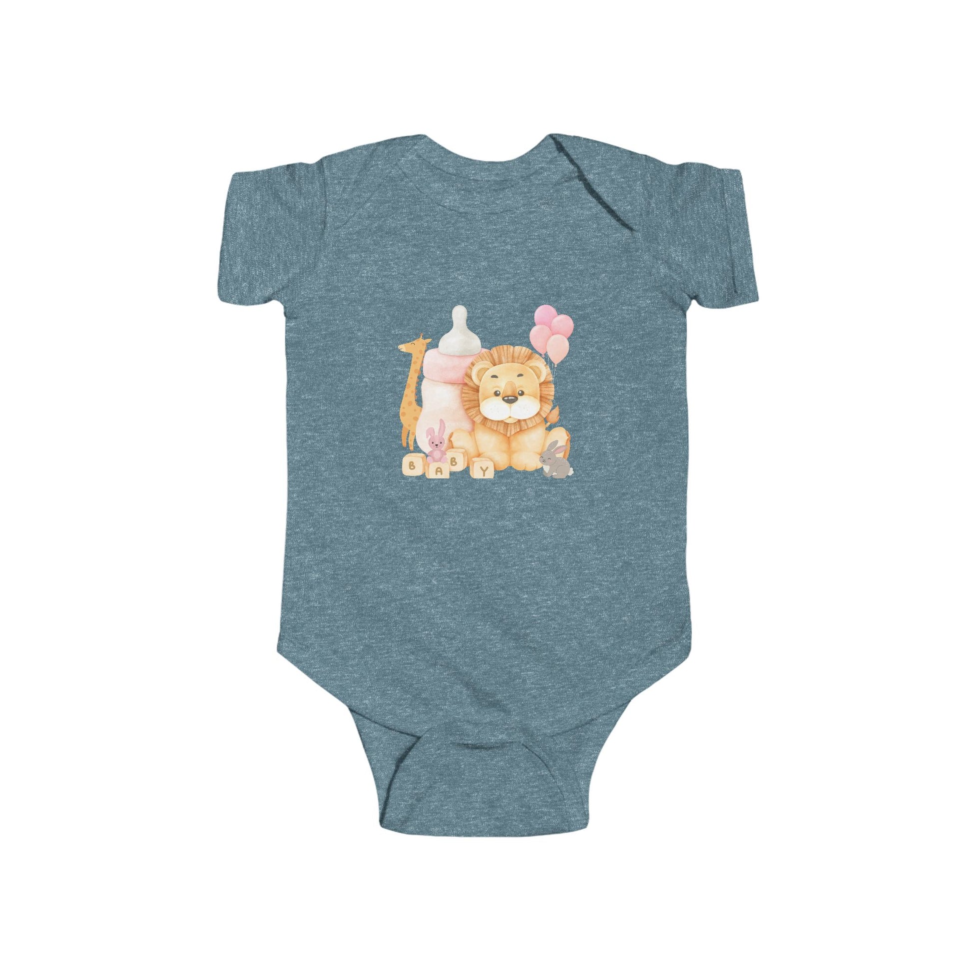 Giraffe and Friends Baby block Infant Onesie, Bodysuit