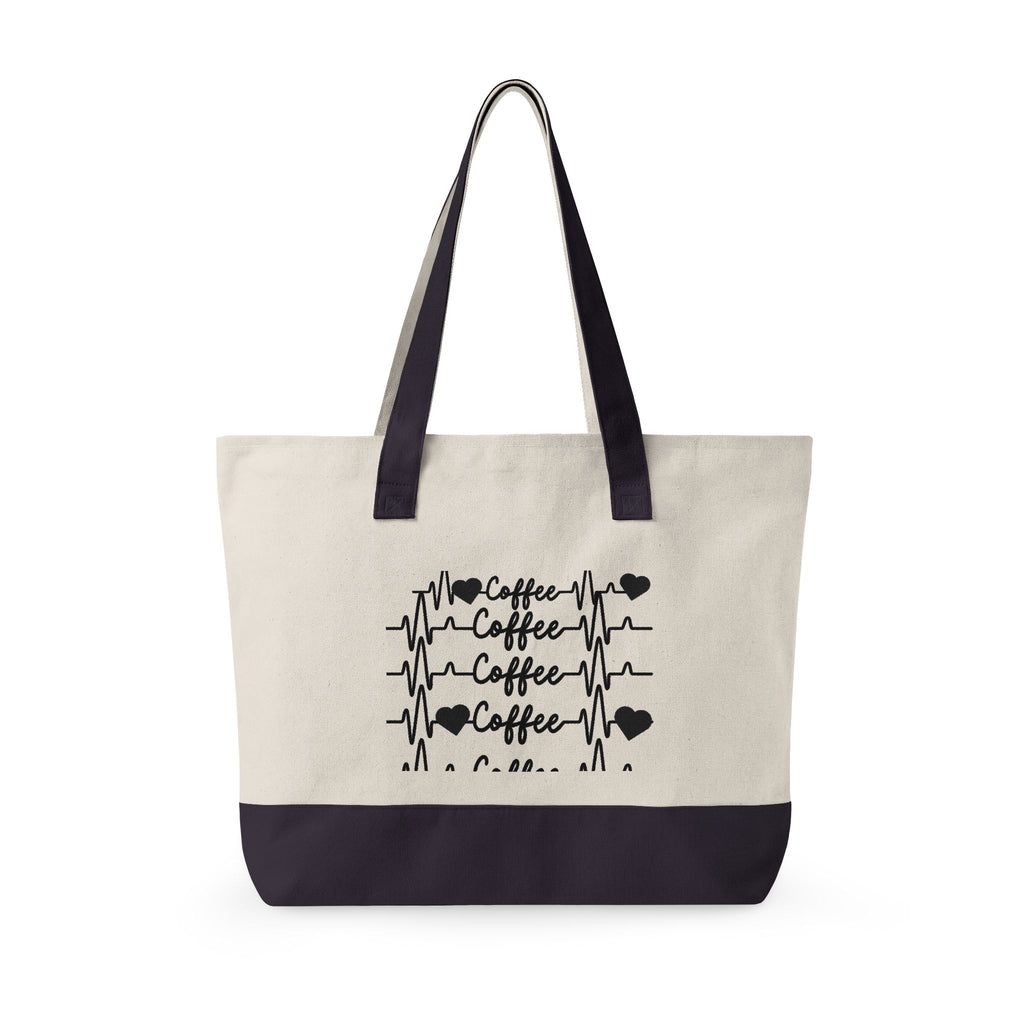 Zippered Canvas Tote Front Zip Pocket