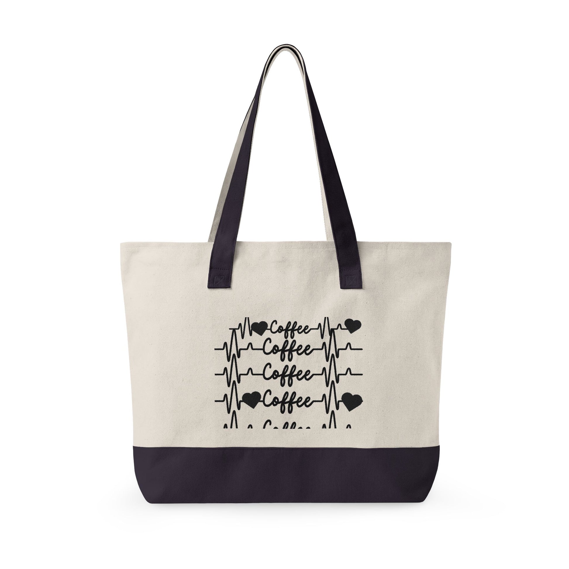 Zippered Canvas Tote Front Zip Pocket