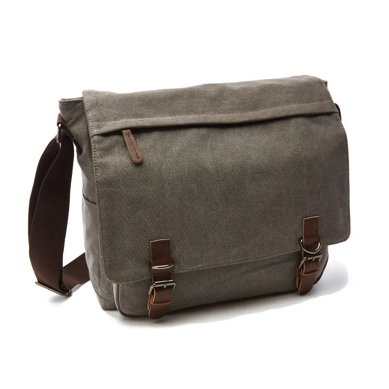Messenger waterproof canvas cross-body fashionable backpack front lock large capacity computer storage shoulder bag