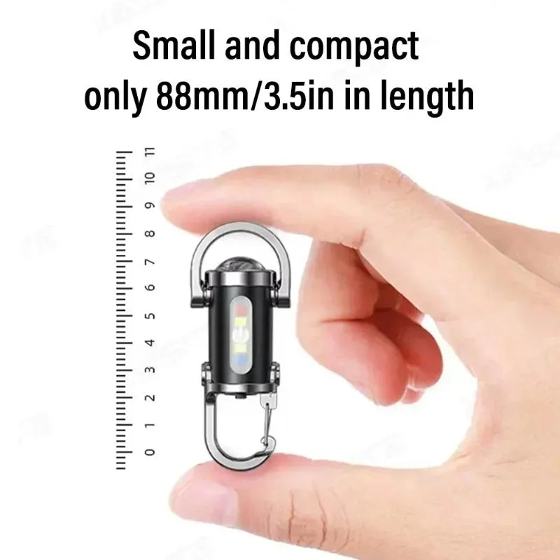 Rechargeable Mini Keychain Light Carabiner Small Pocket Flashlight for Outdoor Hiking Emergency Key Ring