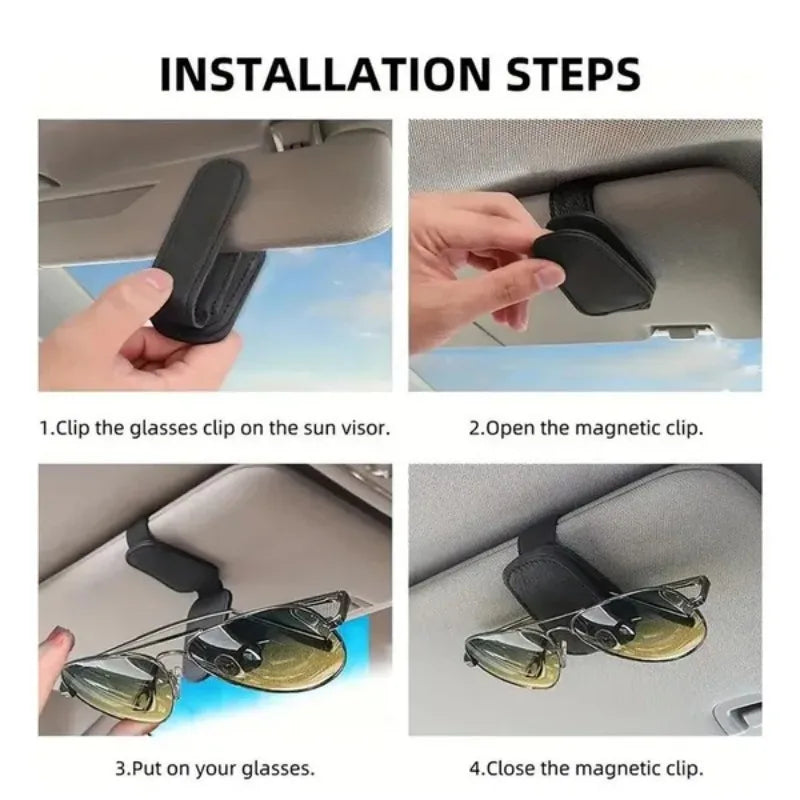 Car / Semi Truck Sun Visor Glasses Case Holder Sunglasses Clip Ticket Card Clip Multifunction Portable Clip Auto Interior Accessories