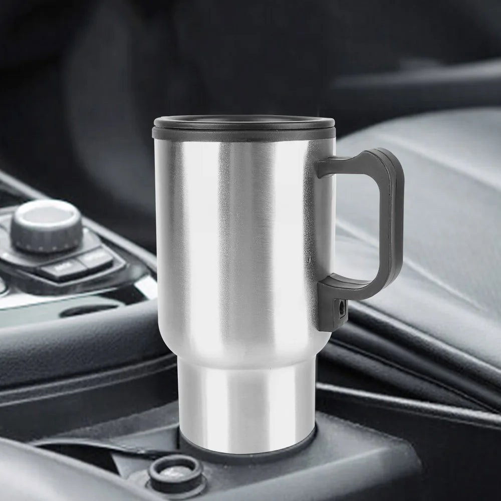 Vehicle Heating Cup Camping Travel Kettle Stainless Steel 12V 450ml Electric Heating Car Kettle Water Coffee Milk Thermal Mug