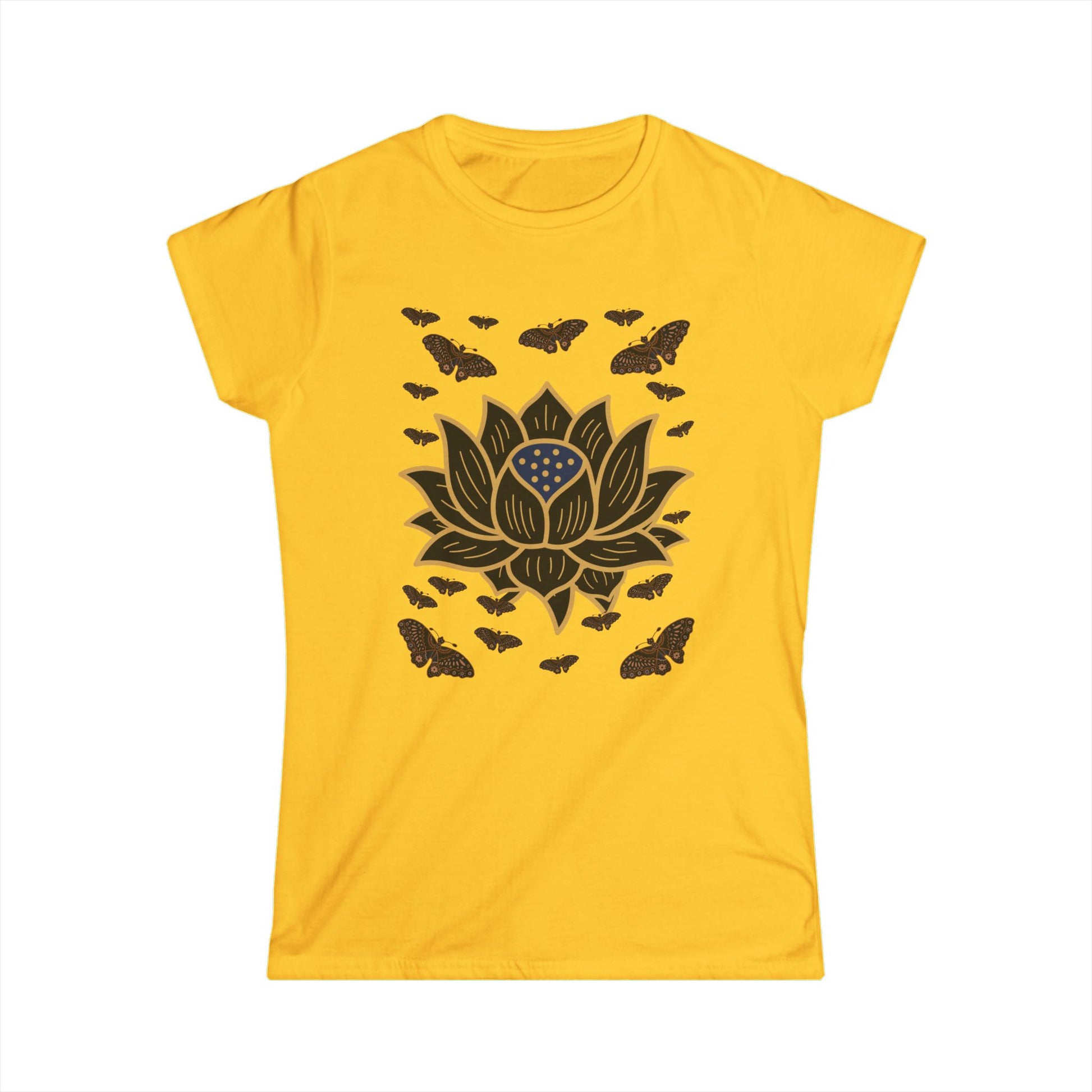 Women's Soft style Tee Shirt Lotus Butterfly