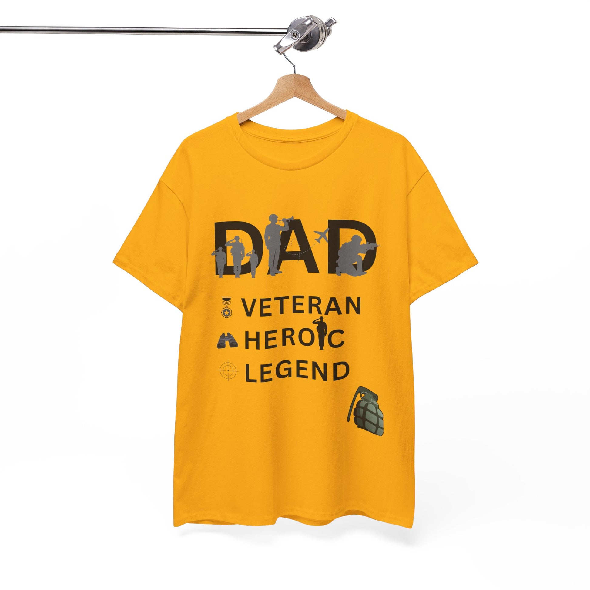 Dad Veteran Cotton Tee Shirt Transparent Background
