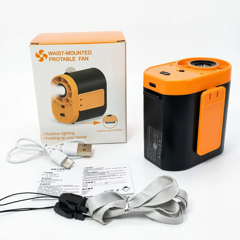 Waist Fan Rechargeable Personal Quiet Air Cooler With Light Waist Fan Clip On For Outdoor Travel Beach Home Hiking