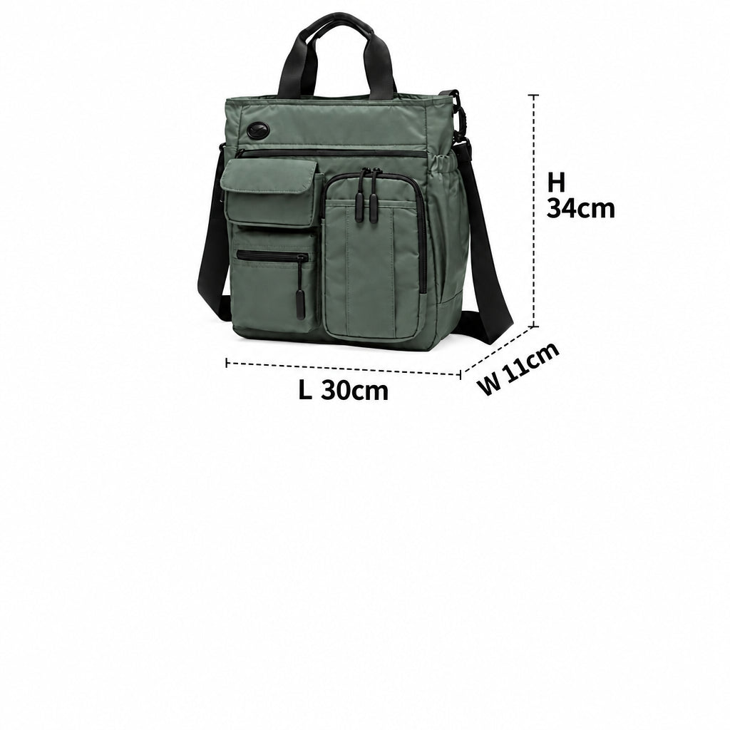 Oxford fabric waterproof single-shoulder bag, lightweight, computer storage, large capacity, cross-body briefcase