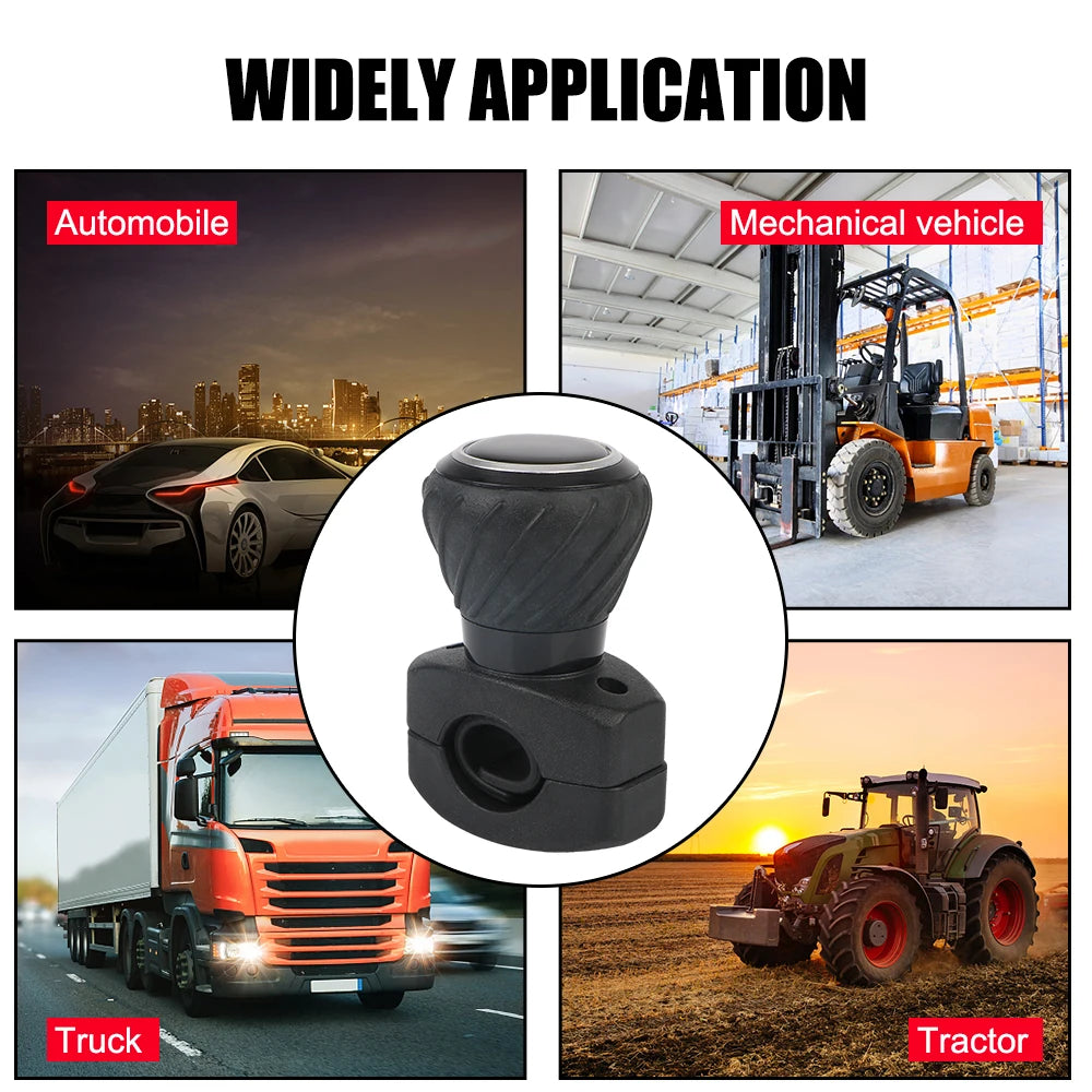 Steering Wheel Booster Spinner Knob For Truck, Semi Tractor, Car, Boat, or Forklift 360 Degree Grip Ball Turning Hand Control