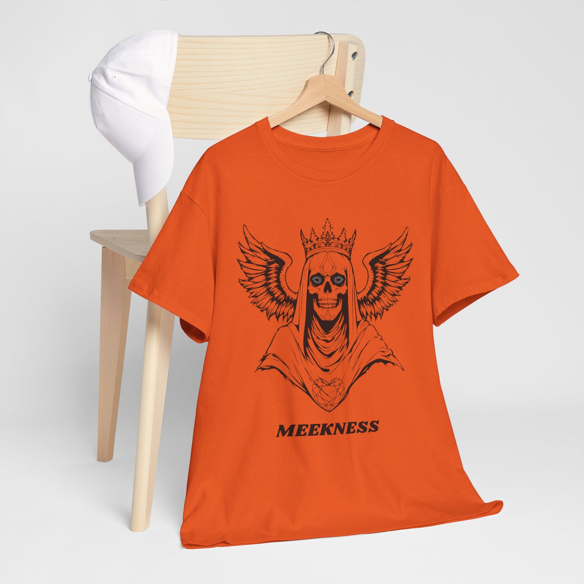 Skull Crown Wings Cotton Tee Shirt Transparent