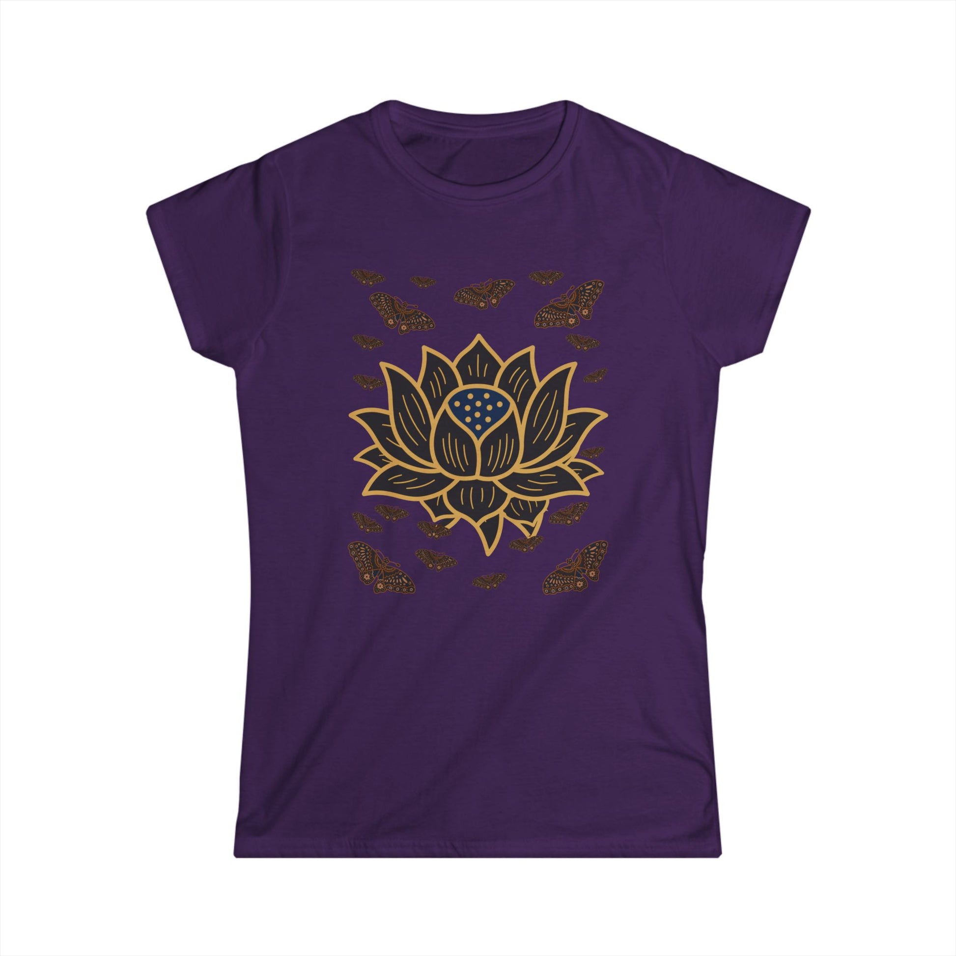 Women's Soft style Tee Shirt Lotus Butterfly