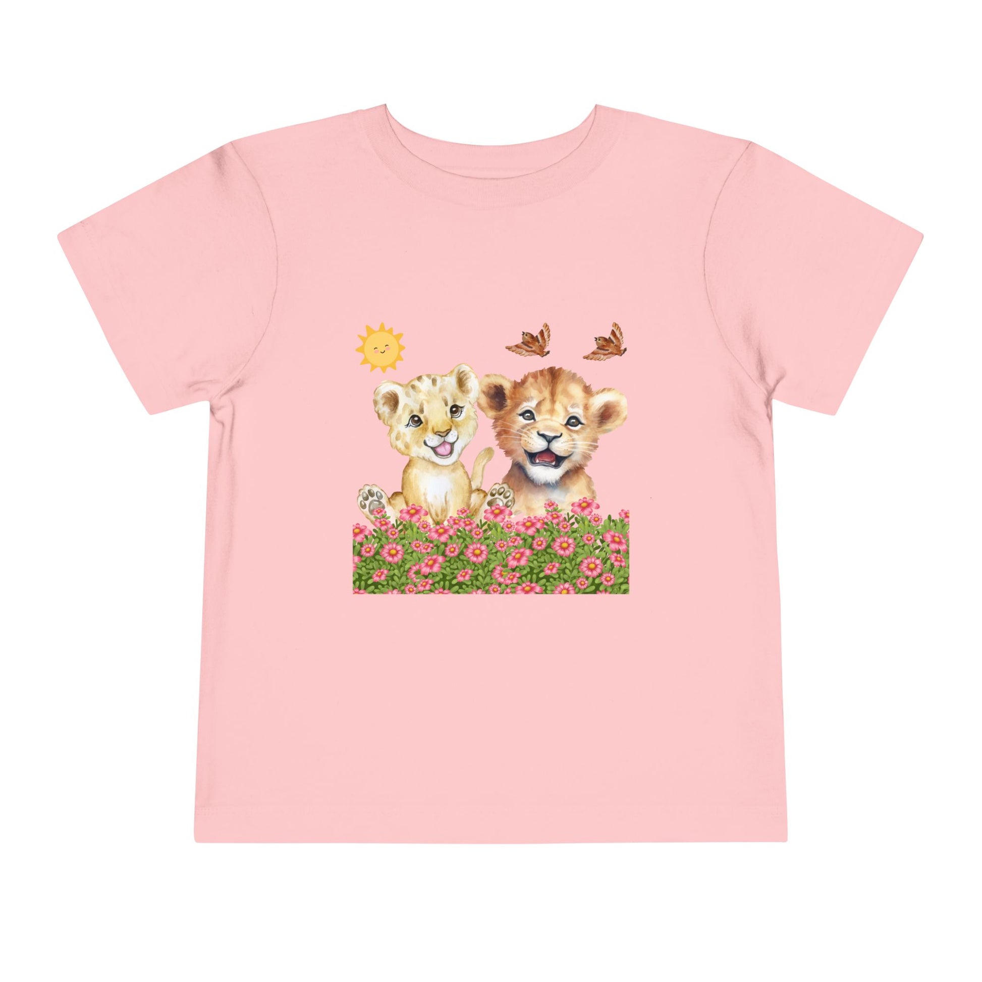 Toddler Short Sleeve Tee Shirt Cubs In Flower Bush