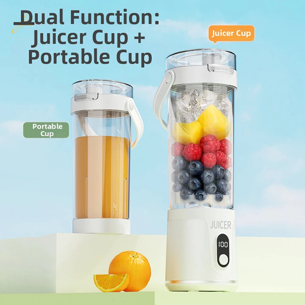 Portable Blender 600ML Electric Juicer Fruit Mixers USB Rechargeable Smoothie Mini Blender Personal Juicer