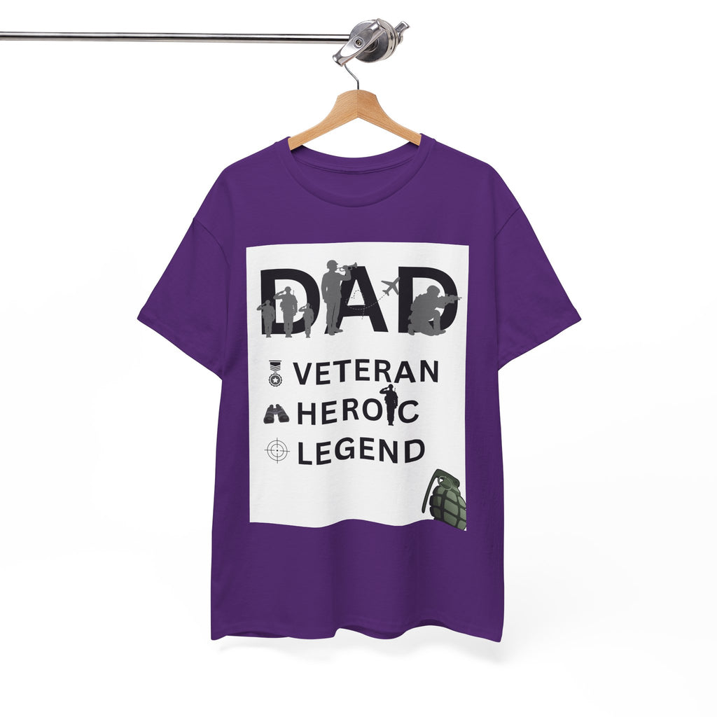 Dad Veteran, Heroic, Legend Tee Shirt White Background