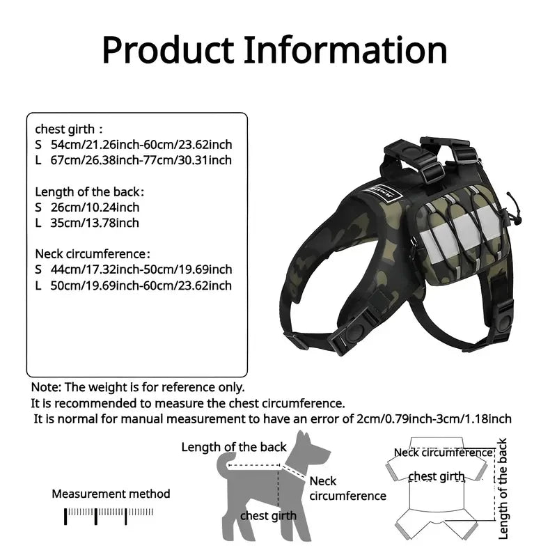 Dog Backpack for Hiking Camping Travel Walking Saddle Bag for Small Medium Dog Waterproof Tactics Pack