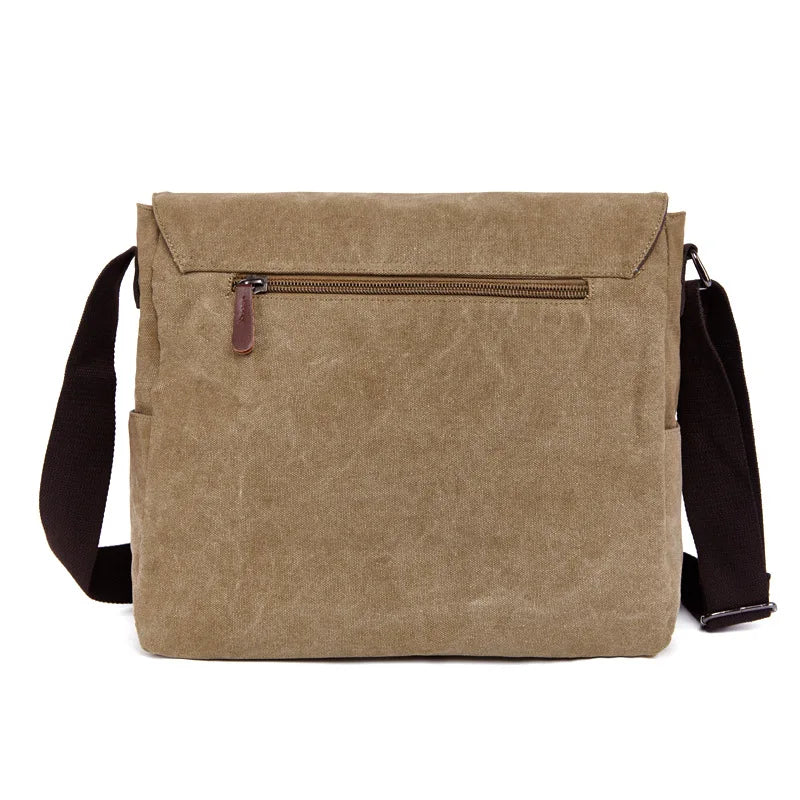 Messenger waterproof canvas cross-body fashionable backpack front lock large capacity computer storage shoulder bag