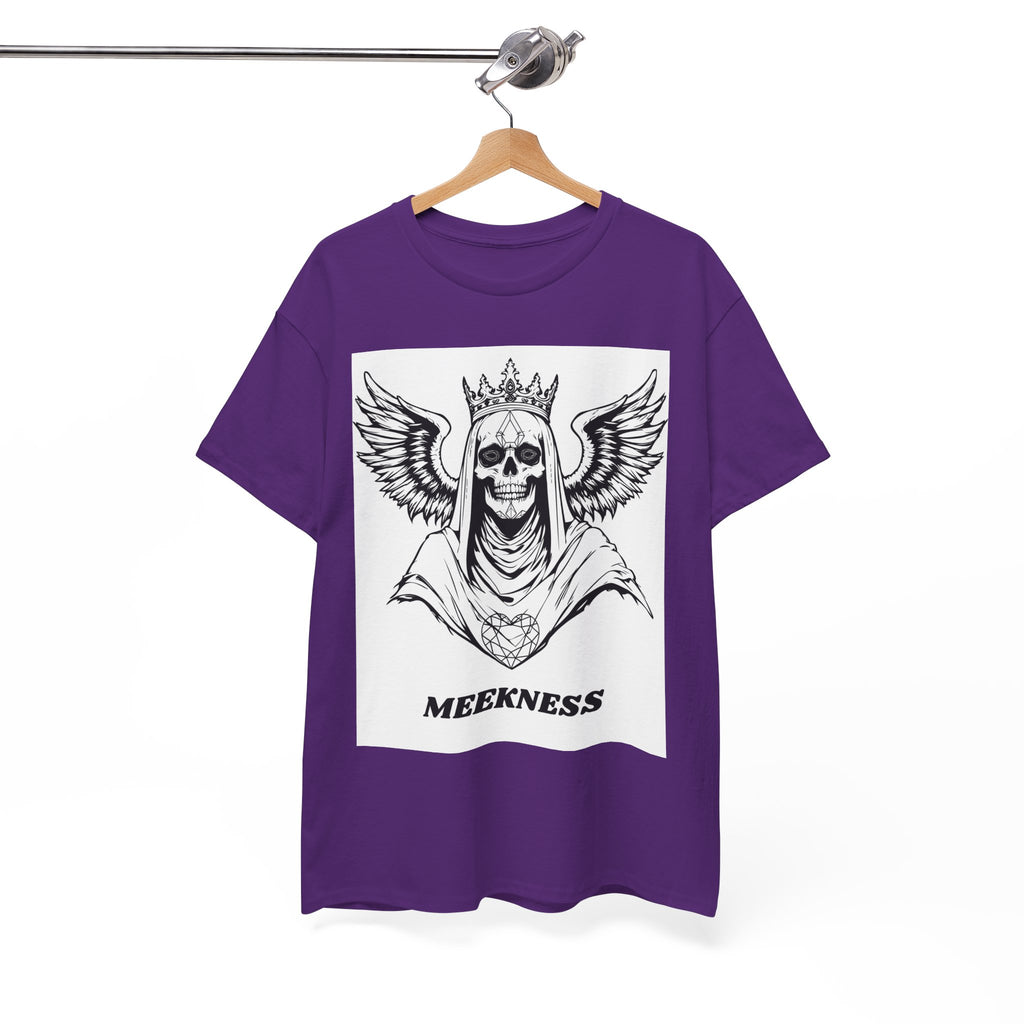 Skull Crown Wings Cotton Tee Shirt White Background