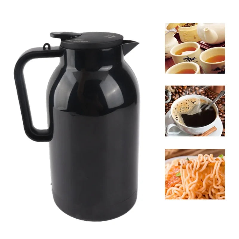 Portable Vehicle Kettle 1300ml Stainless Steel Electric Travel Water Boiler Leak Proof Anti Scald Heater For Vehicle, Semi-truck, Car, Boat Use 12V 24V Cigarette Lighter Outlet Power Source