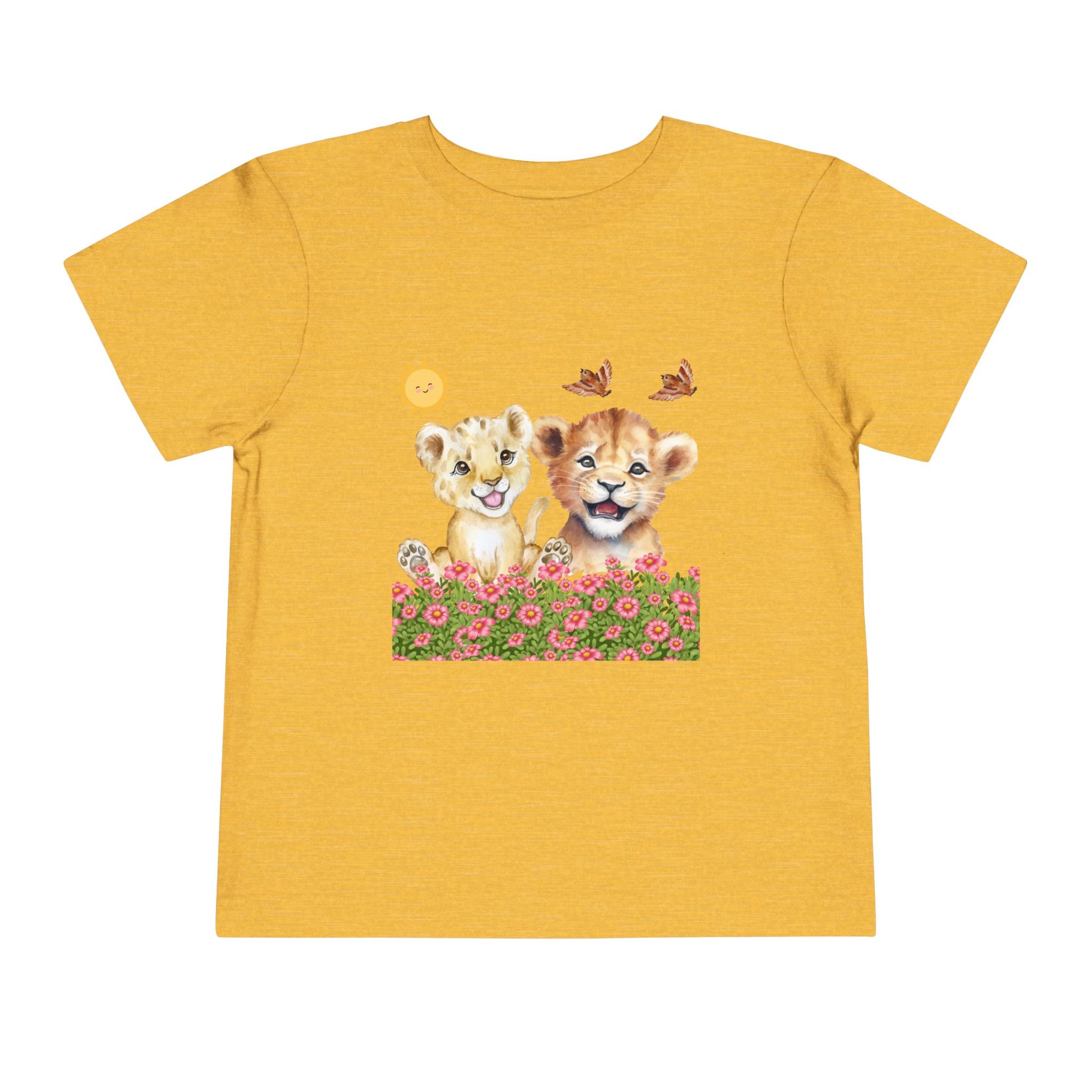 Toddler Short Sleeve Tee Shirt Cubs In Flower Bush