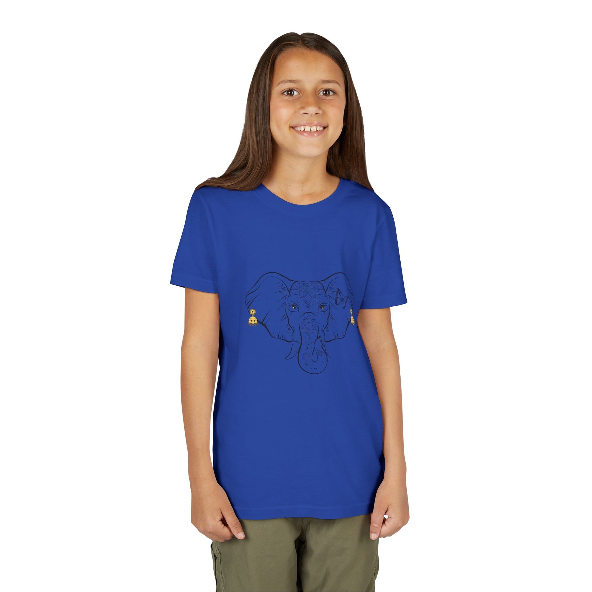 Youth Elephant Earrings Short Sleeve Shirt