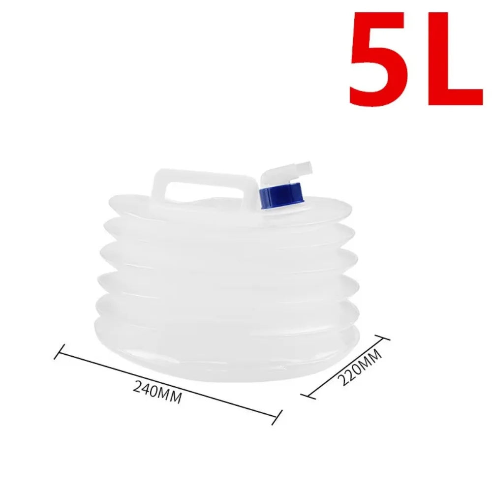 Folding Water Bucket Large Capacity Reusable Water Bag with Faucet Water Storage Container 5L/10L/15 Liters = 1 Gallon, 2.5 Gallons, 3.9 Gallons