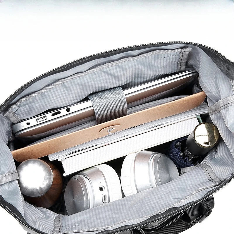 Oxford fabric waterproof single-shoulder bag, lightweight, computer storage, large capacity, cross-body briefcase