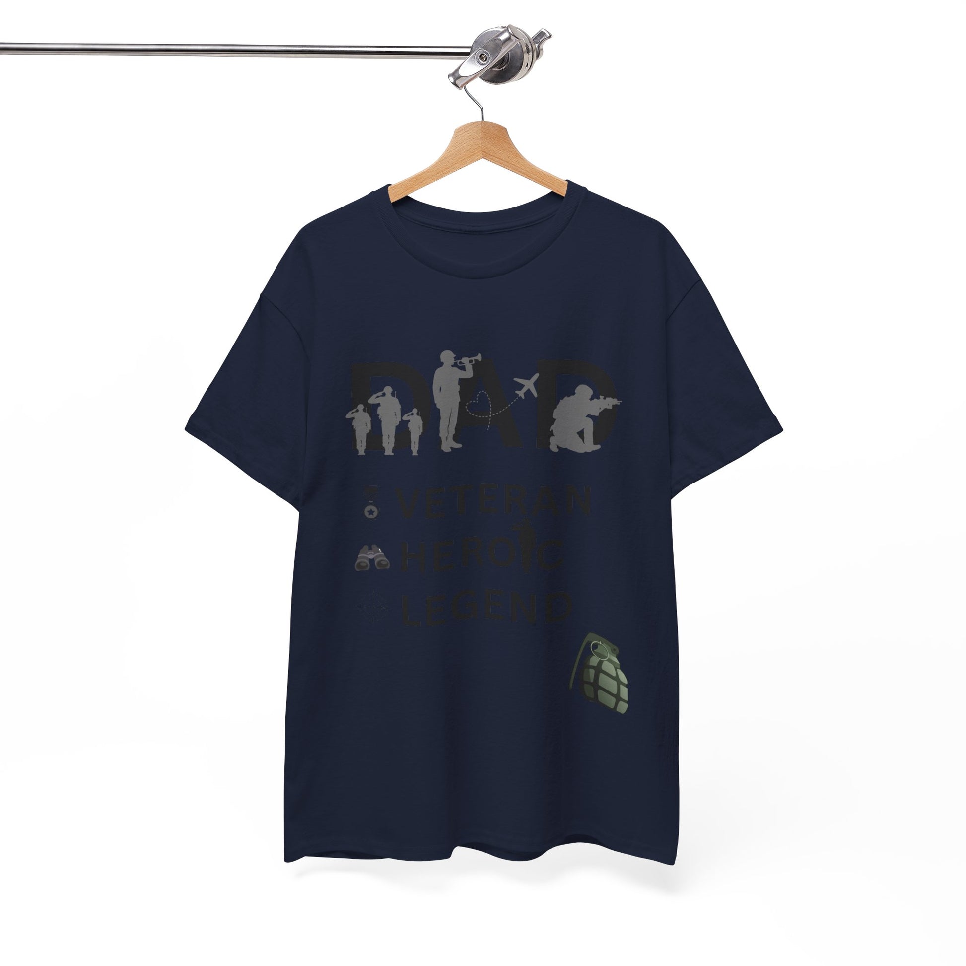 Dad Veteran Cotton Tee Shirt Transparent Background