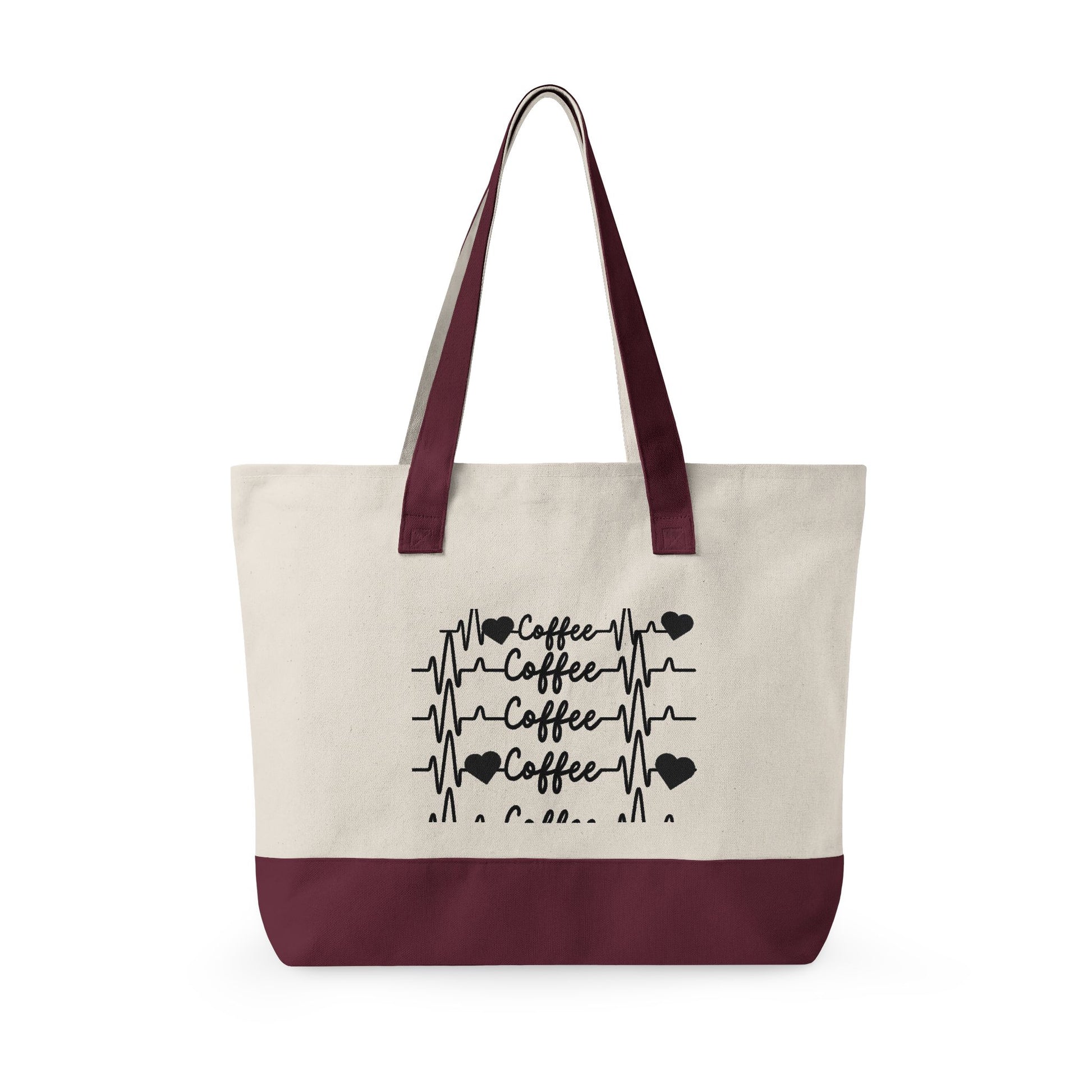 Zippered Canvas Tote Front Zip Pocket