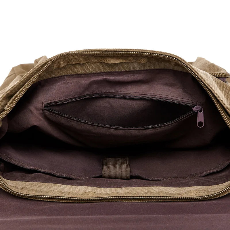Messenger waterproof canvas cross-body fashionable backpack front lock large capacity computer storage shoulder bag