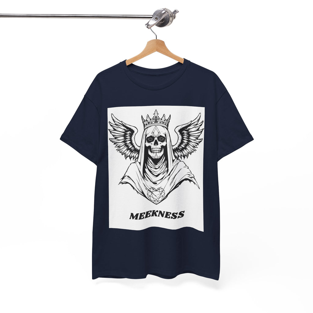 Skull Crown Wings Cotton Tee Shirt White Background