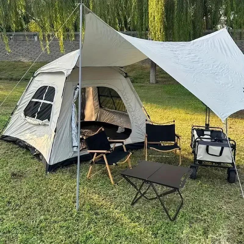 Portable Folding Table Outdoor or Indoor Picnic Table Lightweight Design Hanging Storage Space Travel Cooking Table