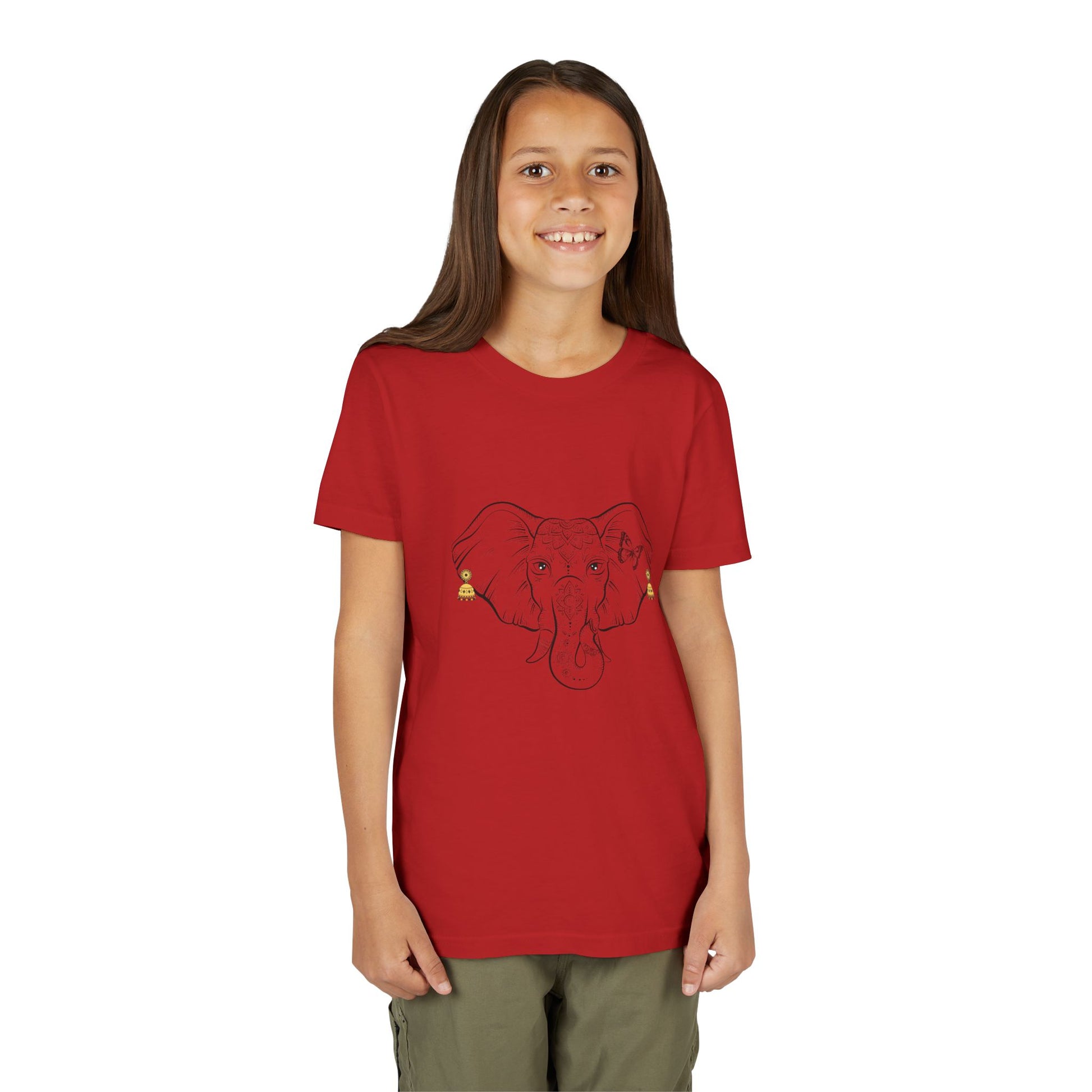 Youth Elephant Earrings Short Sleeve Shirt