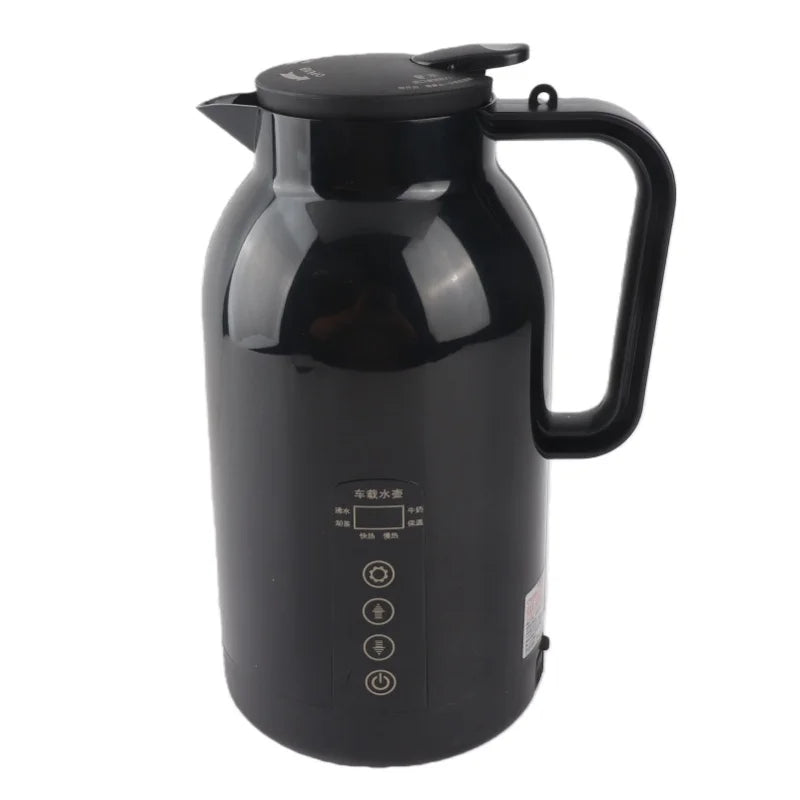 Portable Vehicle Kettle 1300ml Stainless Steel Electric Travel Water Boiler Leak Proof Anti Scald Heater For Vehicle, Semi-truck, Car, Boat Use 12V 24V Cigarette Lighter Outlet Power Source