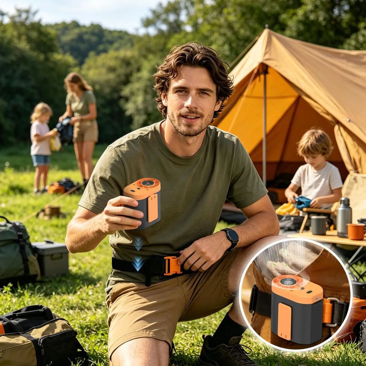 Waist Fan Rechargeable Personal Quiet Air Cooler With Light Waist Fan Clip On For Outdoor Travel Beach Home Hiking