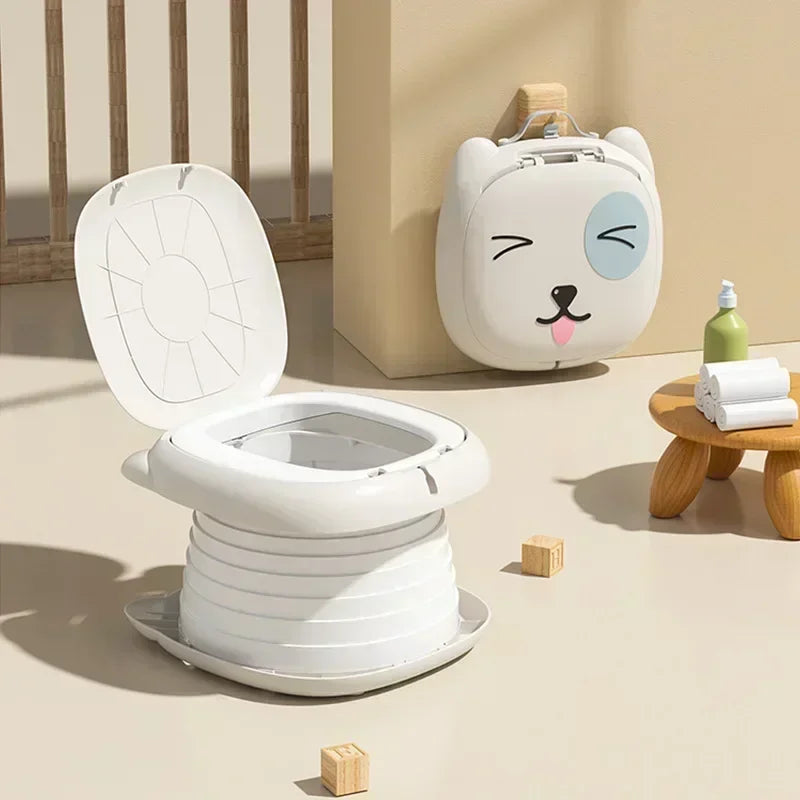 Kids Foldable Training Potty Portable Sealed Odor‑Proof Travel Toilet Leak‑Proof Baby Urinal for Car Outdoor Camping Use Long Distance Travel Potty Chair