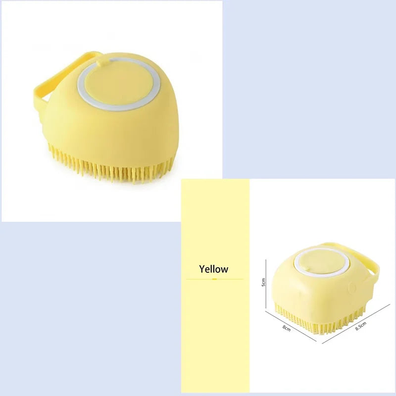Silicone Pet Bath Massage Brush Shower Scrubber Bubble Maker For Cat Dog Fur Buddies Grooming Deep Clean Hair Remover Household Pet Bathing