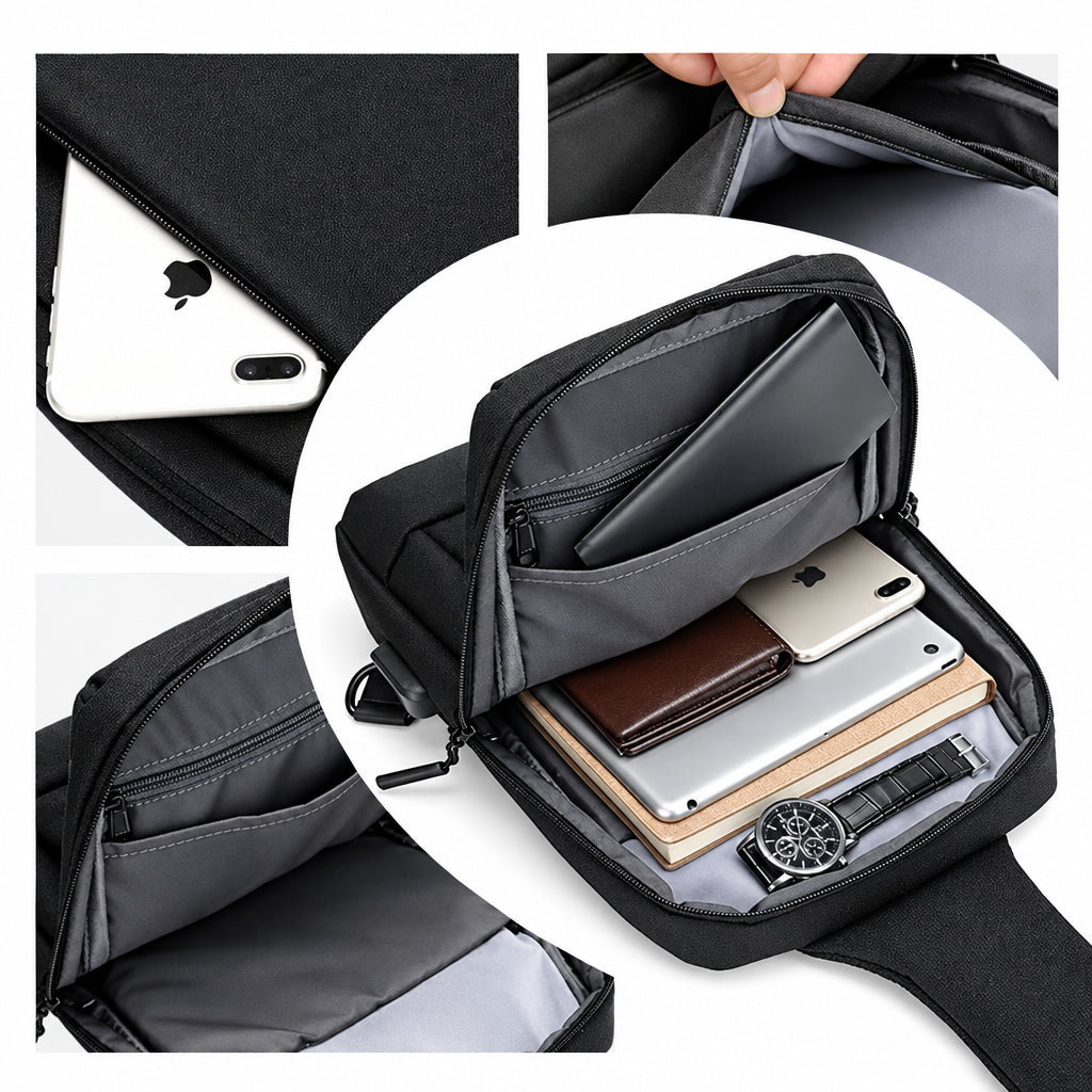 Fashionable chest or back bag light leisure cross body Oxford cloth waterproof shoulder bag breathable large capacity