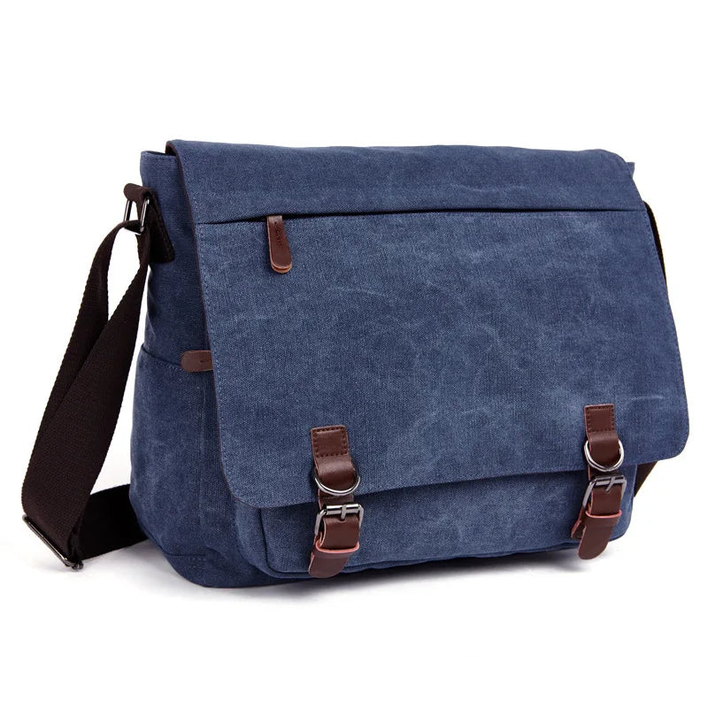 Messenger waterproof canvas cross-body fashionable backpack front lock large capacity computer storage shoulder bag