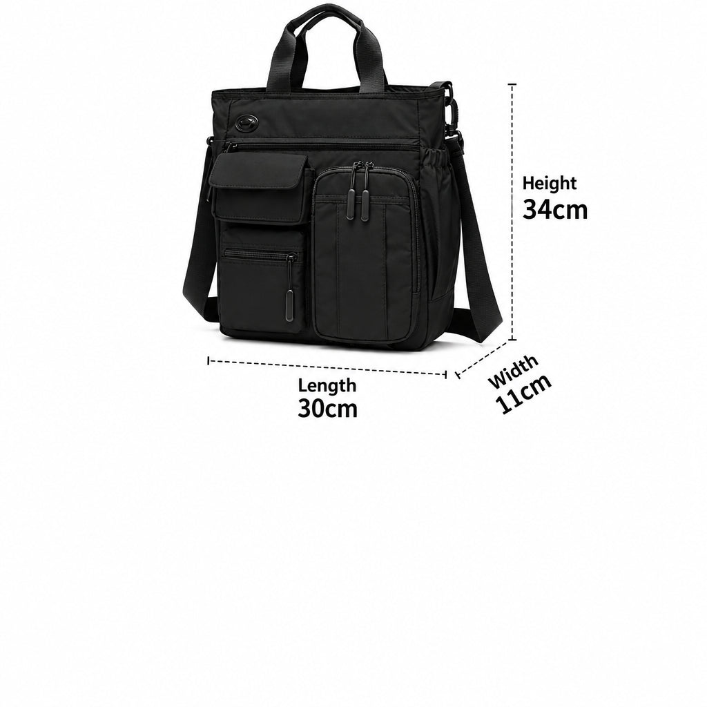Oxford fabric waterproof single-shoulder bag, lightweight, computer storage, large capacity, cross-body briefcase