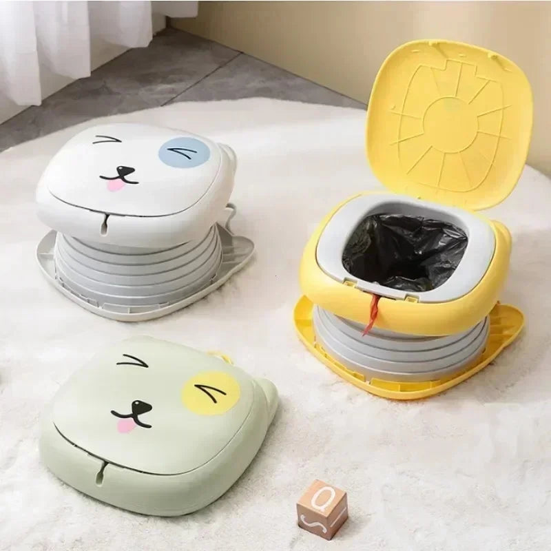 Kids Foldable Training Potty Portable Sealed Odor‑Proof Travel Toilet Leak‑Proof Baby Urinal for Car Outdoor Camping Use Long Distance Travel Potty Chair