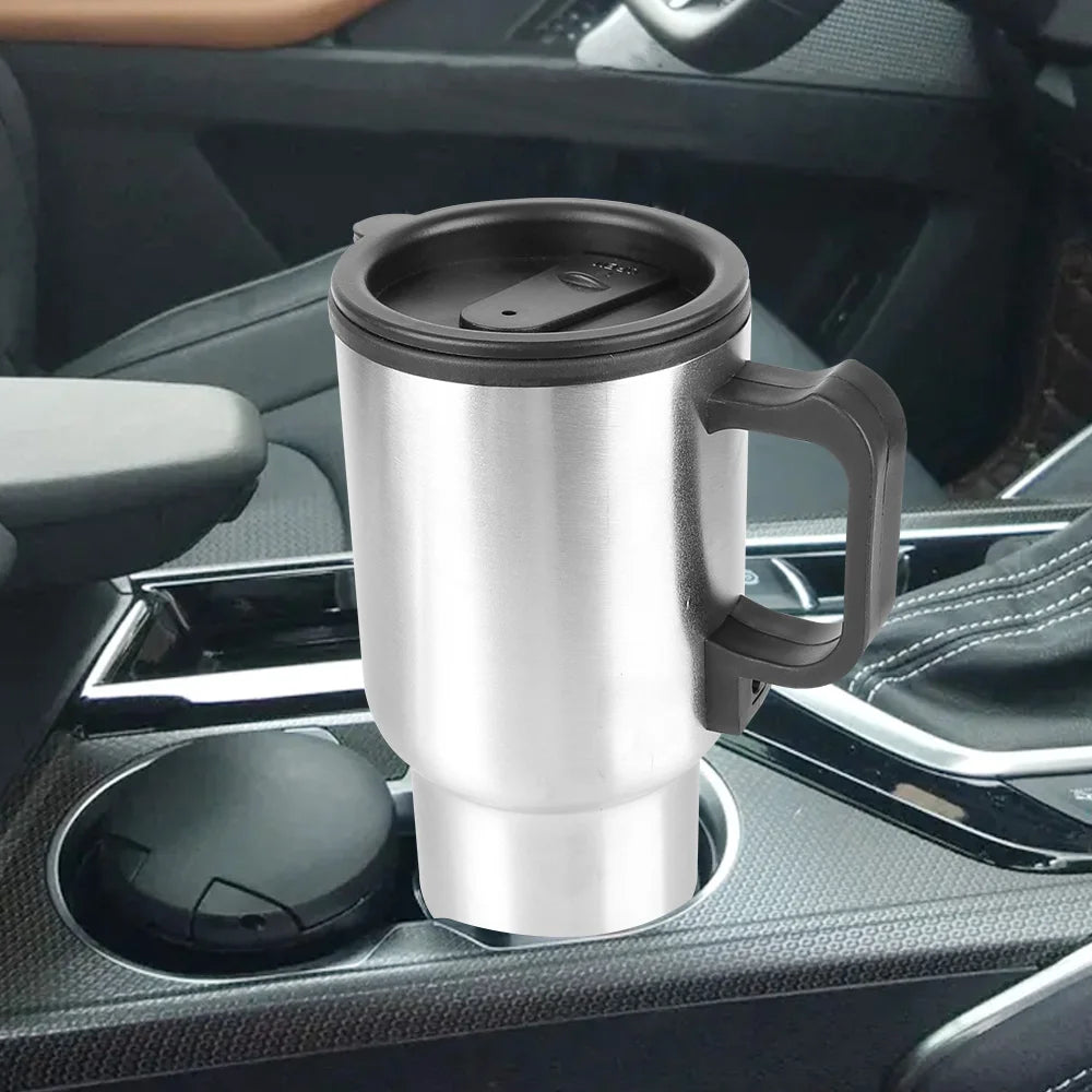 Vehicle Heating Cup Camping Travel Kettle Stainless Steel 12V 450ml Electric Heating Car Kettle Water Coffee Milk Thermal Mug