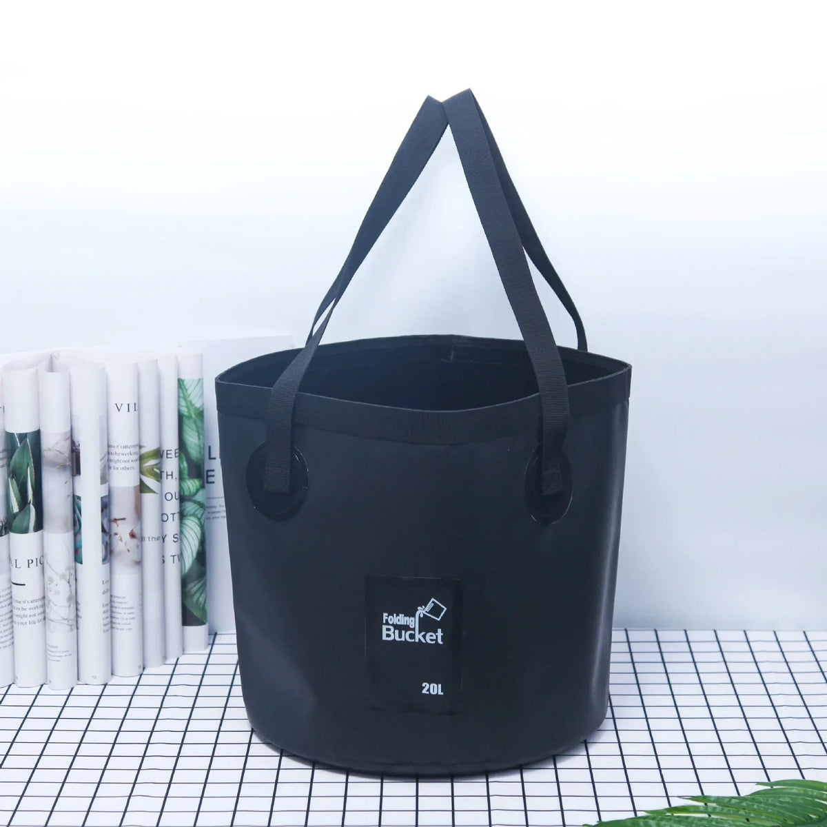 Foldable Large-Capacity Waterproof Bucket Portable Folding Bucket Carrier Bags for Fishing Camping 20L/12 Liters = 5 Gallons, 3 Gallons