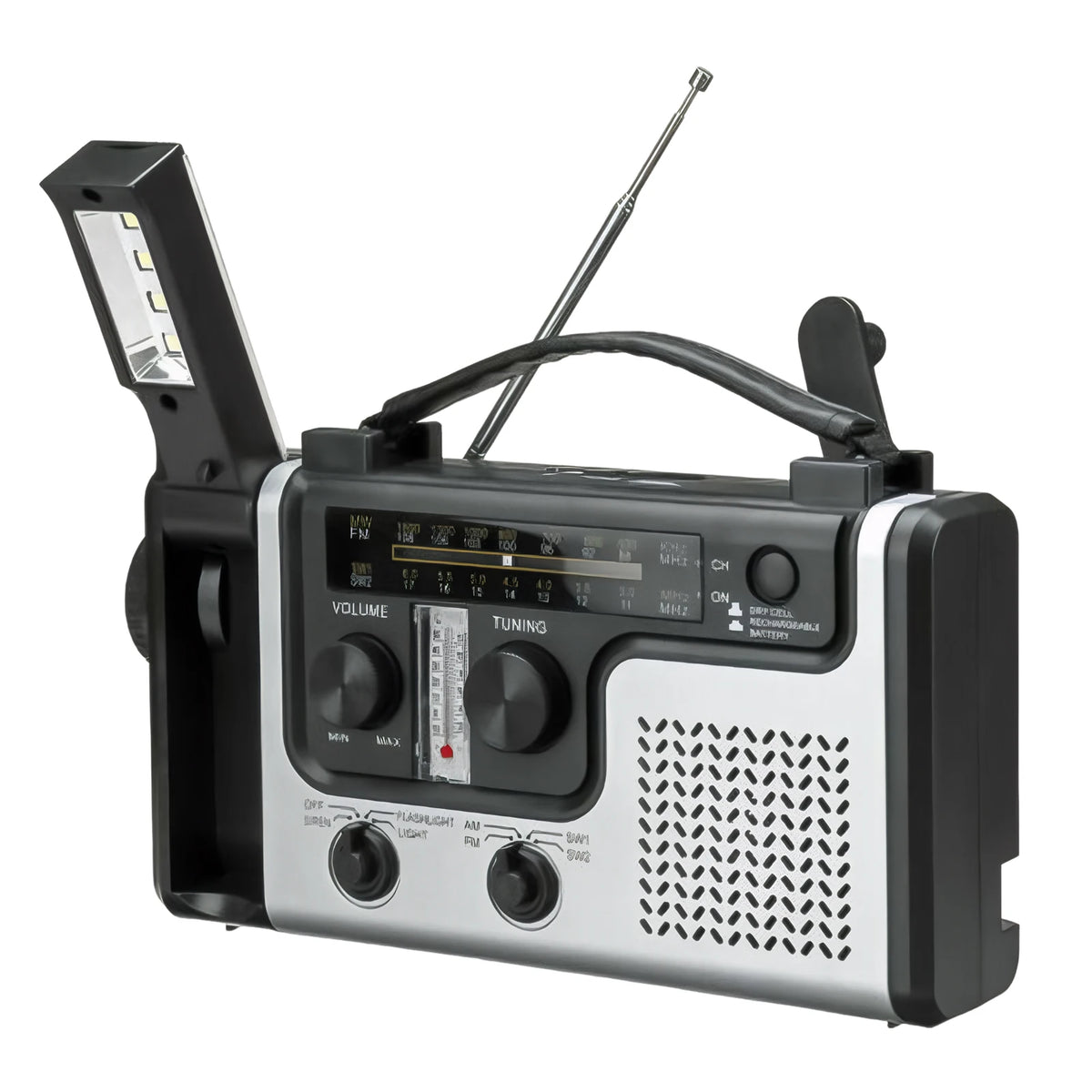 Portable Emergency Solar Power Radio Hand Crank Charging Radio AM FM SW1 SW2 Multi-band Radio with Flashlight Phone Power Bank