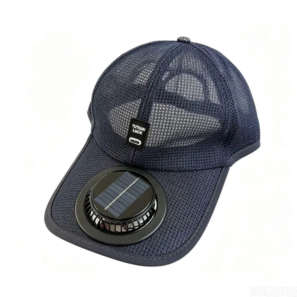 Adjustable Solar Powered Fan baseball Cap Rechargeable Breathable Cooling Mesh Adjustable Fishing Cap Hat for Summer Travel Outdoor Sports Shade Caps