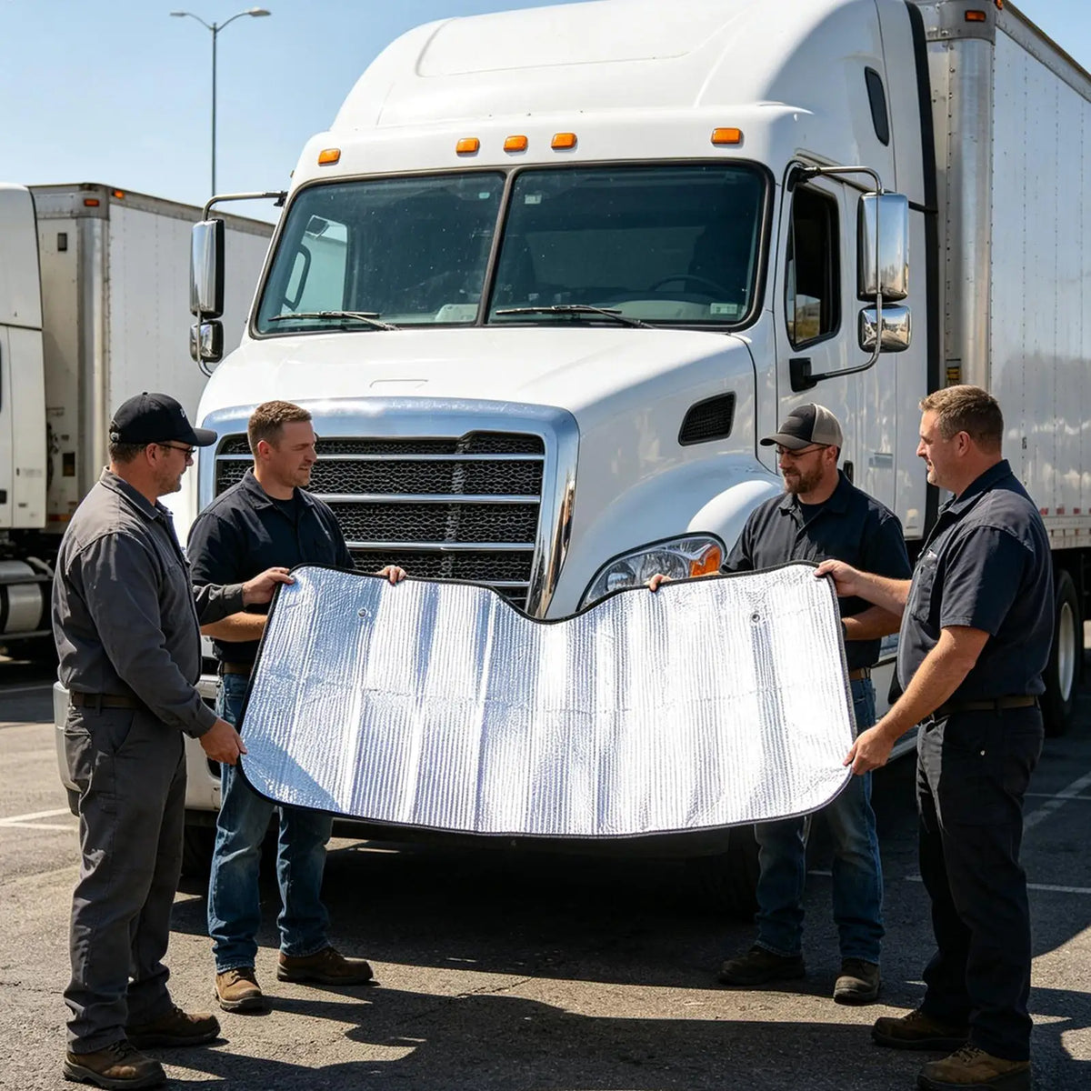 Sun Shade For Semi Truck Windshield Sunlight Protection Keep Interior Cool Large Windshield Sun Cover For Parked Vehicles