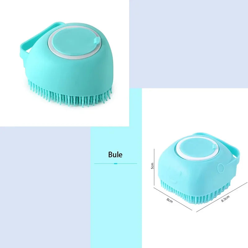 Silicone Pet Bath Massage Brush Shower Scrubber Bubble Maker For Cat Dog Fur Buddies Grooming Deep Clean Hair Remover Household Pet Bathing
