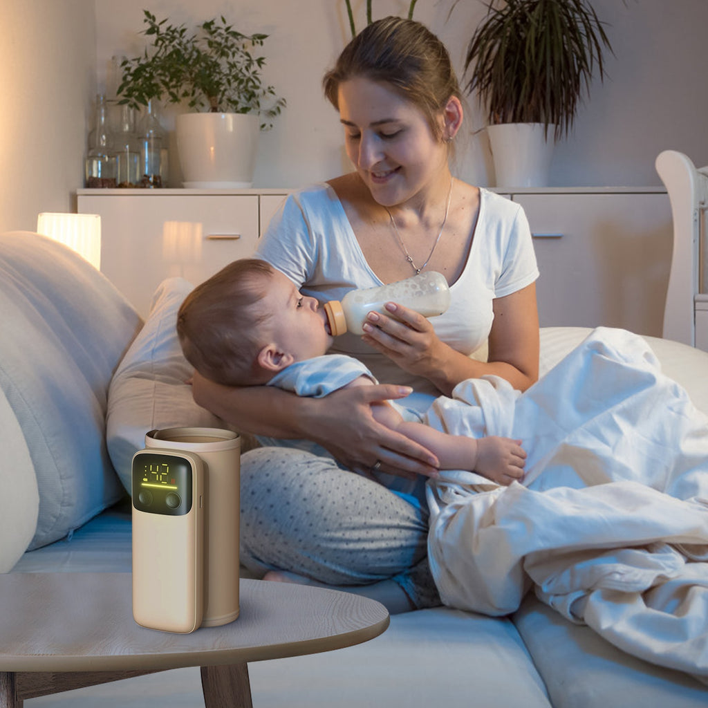 1Pc Portable Bottle Warmer With Night Light On The Go Coffee Mug, Canteen or Baby Bottle Milk Warmer Chargeable for Travel With 6 Heating Levels
